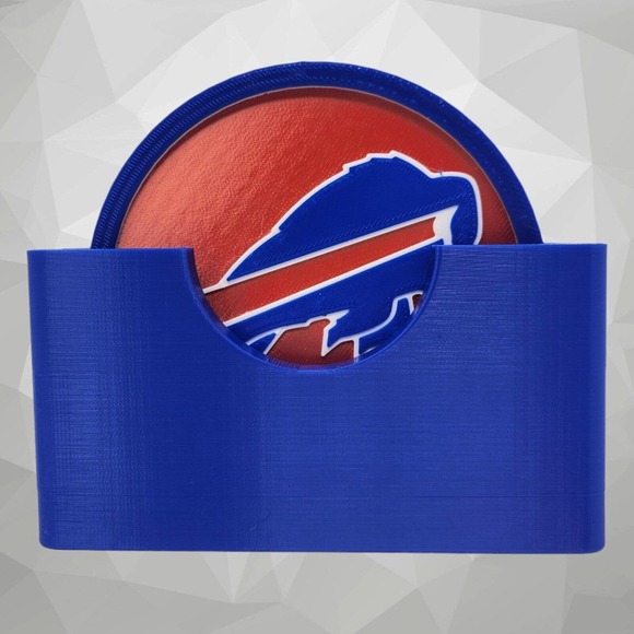 Buffalo Bills Round Coasters set of 4 NFL team logo non slip coaster Bills Mafia - Picture 7 of 8